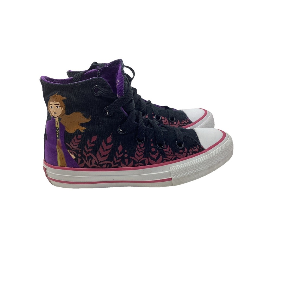 Converse Sz 2 Frozen Anna All Stars Chuck Taylor High Top Sneakers Girl Disney